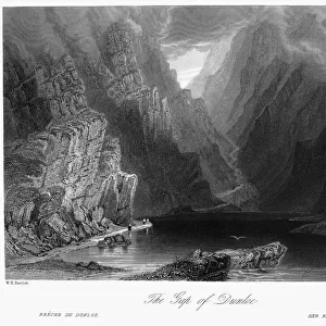 IRELAND: GAP OF DUNLOE. View of the Gap of Dunloe, near Killarney, County Kerry, Ireland. Steel engraving, English, c1840, after William Henry Bartlett