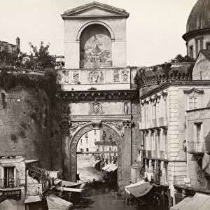 ITALY: NAPLES. The Porta Capuana gate in Naples, Italy. Photograph by Giorgio Sommer