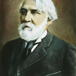 IVAN SERGEEVICH TURGENEV (1818-1883). Russian writer: oil over a photograph, n. d