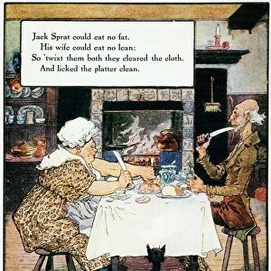 Jack Sprat and his Wife. Drawing by Frederick Richardson, 1915, for an edition of Mother Goose
