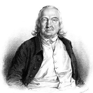 JEREMY BENTHAM (1748-1832). English jurist and philosopher. Engraving, English, 1823