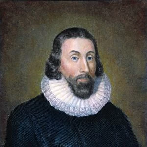 JOHN WINTHROP (1588-1649). American colonist and first governor of Massachusetts Bay Colony. Steel engraving, 19th century