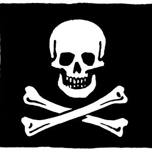 JOLLY ROGER FLAG. Flag of the English pirate, Edward England