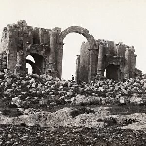 JORDAN: TRIUMPHAL ARCH. Ruins of a Roman triumphal arch at Jerash, Jordan. Photograph