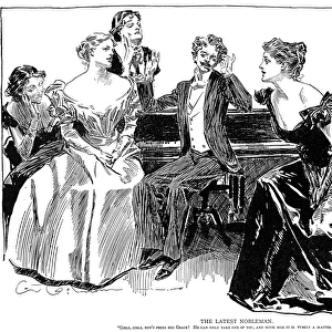 The Latest Nobleman. Pen and ink drawing by Charles Dana Gibson, 1898