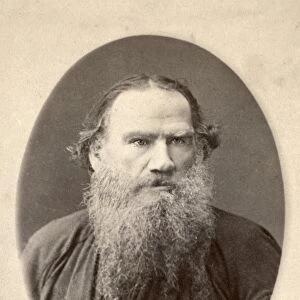 LEO TOLSTOY (1828-1910). Russian novelist and philosopher. Original cabinet photograph, 1880s