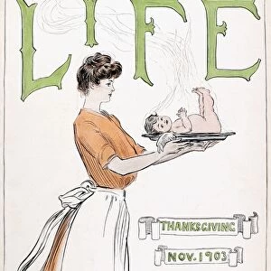 Life magazine cover, Thanksgiving, 1903. Drawing by Charles Dana Gibson