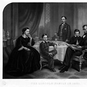 LINCOLN AND FAMILY, 1861. President Abraham Lincoln with wife Mary Todd Lincoln
