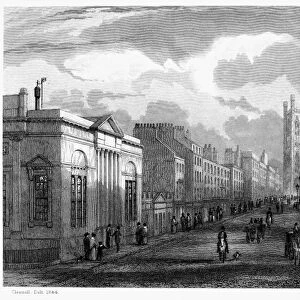 LIVERPOOL: BOLD STREET. View of Bold Street in Liverpool, England. Steel engraving, English, 1844, after C. W. Clennell