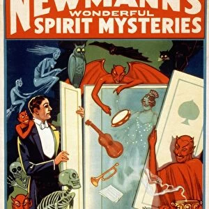 MAGICIAN POSTER, c1911. Lithograph poster, c1911, advertising the magic act of George Newmanns Wonderful Spirit Mysteries