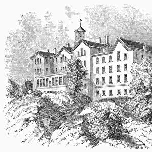 MANHATTAN COLLEGE, 1868. Manhattan College (later City College of New York), located at Broadway and 131st Street, New York. Wood engraving, 1868