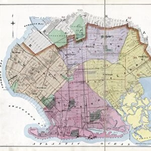 MAP: BROOKLYN, 1890. Map of Kings County, New York. Lithograph, 1890
