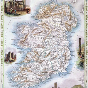 MAP: IRELAND, 1851. An engraved map of Ireland, 1851