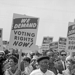 MARCH ON WASHINGTON, 1963. Demonstrators carrying signs during the March on Washington