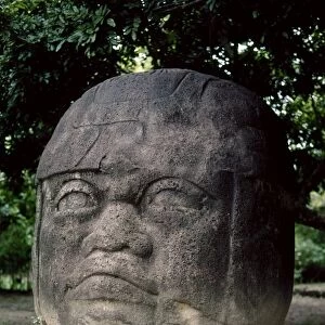 MEXICO: OLMEC HEAD. Olmec colossal head number 2, at Parque La Venta, Tabasco, Mexico, 800-200 B. C
