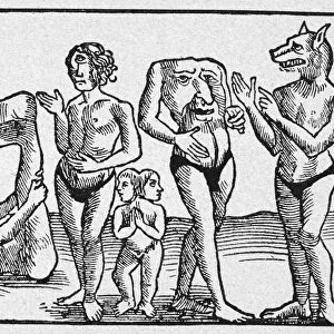 MONSTERS, 1550. Woodcut from a 1550 edition of Sebastian Munsters Cosmographia Universalis