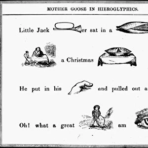 MOTHER GOOSE, 1849. Rebus from Mother Goose in Hieroglyphics, an American children s