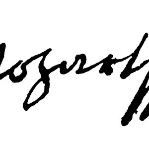 MOZART: AUTOGRAPH. Wolfgang Amadeus Mozarts autograph signature