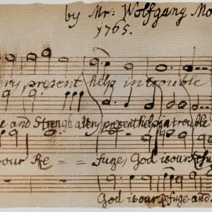 Mozart's 1765 Motet Manuscript Print Mozart's 1765 Motet Manuscript Print