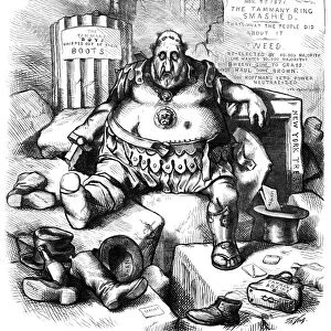 NAST: TWEEDs DOWNFALL. Thomas Nasts cartoon comment on the downfall of William M