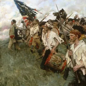 The Nation Makers. Depicts the Battle of Brandywine of 1777 during the Revolutionary War. Oil on canvas by Howard Pyle, 1906