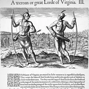 NATIVE AMERICANS: WEROWANCE, 1590. A Weroan or great Lorde of Virginia
