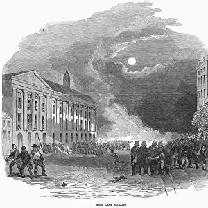 NEW YORK: ASTOR PLACE RIOT. Riot in front of the Italian Opera House at Astor Place, New York City on 10 May 1849. Contemporary wood engraving