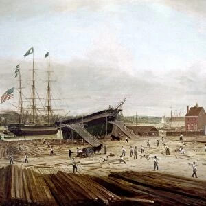 NEW YORK: SHIPYARD, 1833. Smith and Dimon Shipyard on New York Citys East River