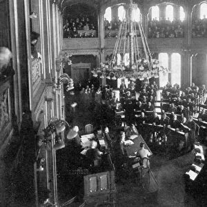 NORWEGIAN PARLIAMENT, 1905. The reading of the Act of Dissolution in the Storting