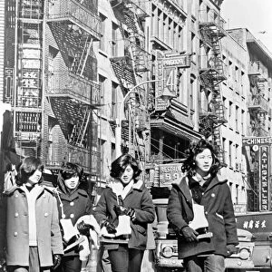 NYC: MOTT STREET, 1965. Chinese-American women on Mott Street in New York City
