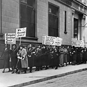 NYC: PROTEST, 1933. Women from the Association of Unemployed Single Women demanding