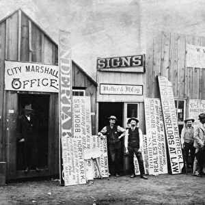 OKLAHOMA: GUTHRIE, 1889. The City Marshalls office, Walk & McCoy Sign Painter s