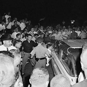 OLE MISS RIOT, 1962. White students rioting over the enrollment of James Meredith