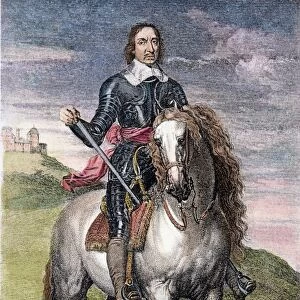 OLIVER CROMWELL (1599-1658). English soldier and statesman: steel engraving, 19th century