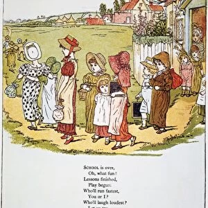 A page from Kate Greenaways book Under the Window, published in 1879