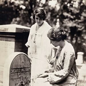 PAUL & POLLITZER, 1923. Alice Paul and Anita Pollitzer visiting the grave of Susan B