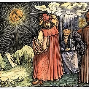 PLANETARY SYSTEMS. Woodcut from an edition of Boethius Consolation published in Augsburg in 1537