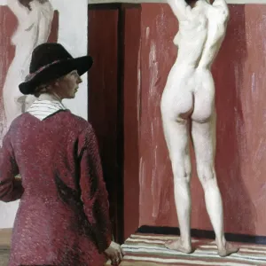 Laura Knight Print: Self-portrait with nude model, oil on canvas Laura Knight Print: Self-portrait with nude model, oil on canvas