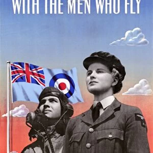 POSTER: AIR FORCE, c1943. Serve in the WaF with the Men who fly! British poster
