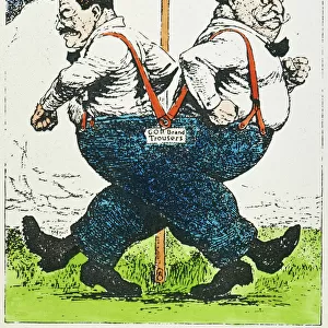 PRESIDENTIAL CAMPAIGN, 1912. Former president Theodore Roosevelt and President William Howard Taft battling for the Republican presidential nomination in a 1912 American cartoon
