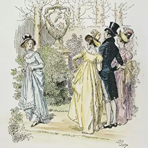 PRIDE & PREJUDICE. Illustration by Hugh Thomson for an 1894 edition of Jane Austens novel Pride