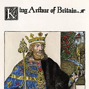 PYLE: KING ARTHUR. King Arthur of Britain. Drawing by Howard Pyle, 1903