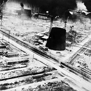 The raid by American B-24 bombers on the oil refineries at Ploesti, Romania, May 1944
