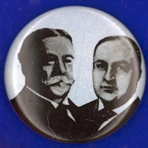 Republican campaign button from the 1908 Presidential election featuring Howard Taft and James Sherman