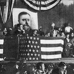REPUBLICAN CONVENTION, 1900. Former governor Frank S. Black nominating Benjamin Odell Jr