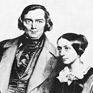 ROBERT AND CLARA SCHUMANN. German composer, Robert Schumann (1810-1856), and his wife