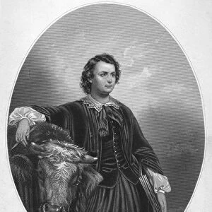 ROSA BONHEUR (1822-1899). French painter. Steel engraving, American, 19th century, after a painting by Edouard Louis Dubufe