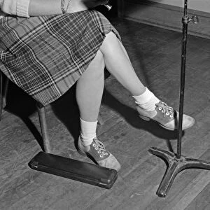 SADDLE SHOES, 1943. A student at Woodrow Wilson High School wearing saddle shoes