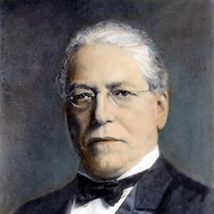 SAMUEL GOMPERS (1850-1924). American labor leader. Oil over a photograph