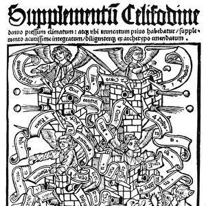 SCRIPTURAE THESAURUS, 1510. Angels defending the Citadel of Heaven against the